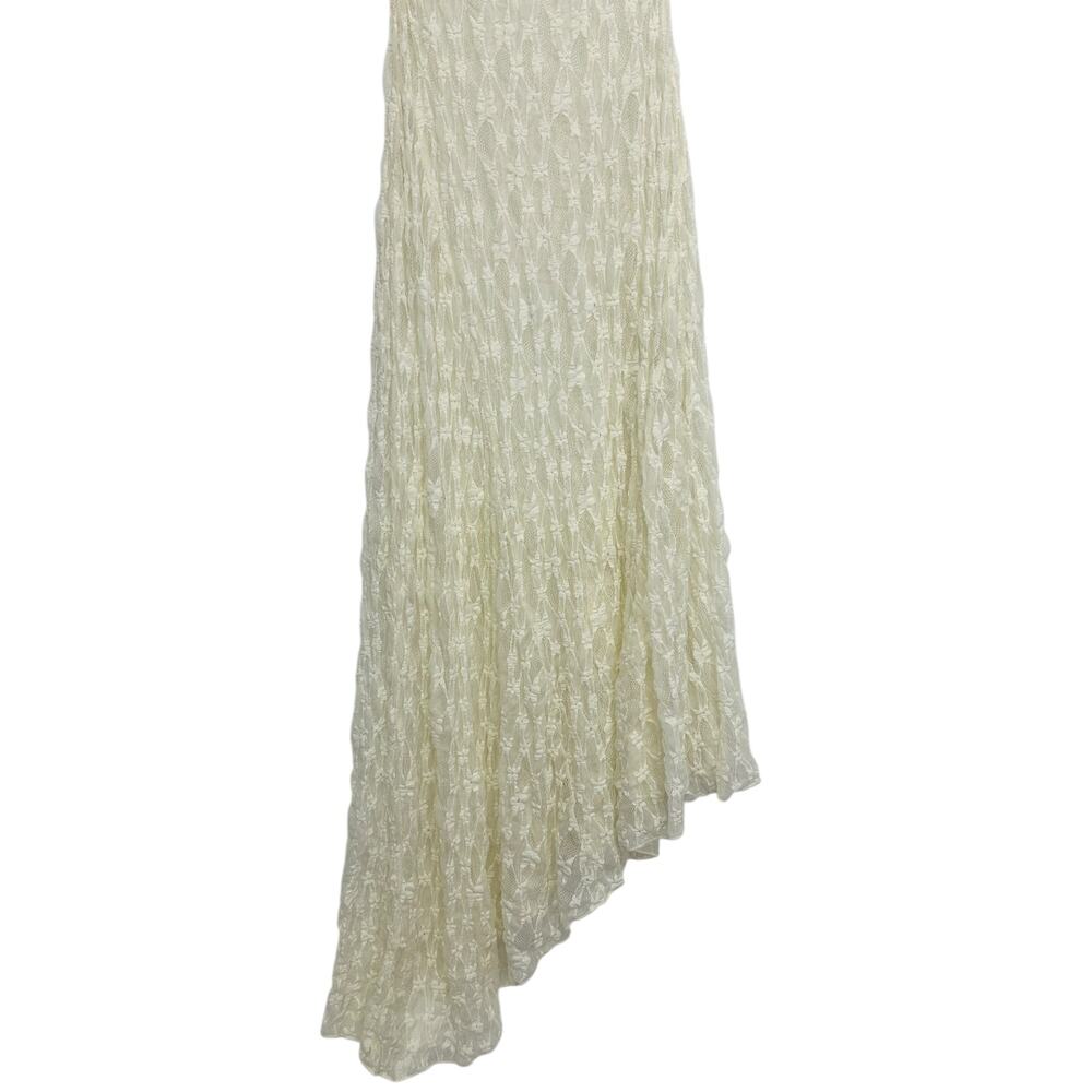 Zara Long Asymmetric Lace Dress Ivory 4813/303 Size S - Picture 8 of 12